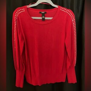 Women’s Alfani Petite Light Sweater Red Size Petite/Large Small Hole in Top Back